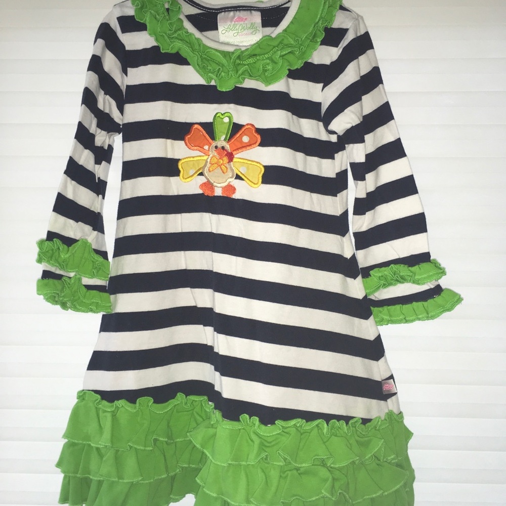 Lolly Wolly Doodle Thanksgiving Turkey Dress 2/3